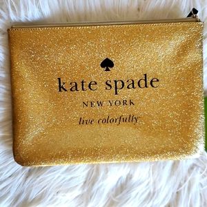 Kate Spade Gia holiday drive gold sparkling bag NWOT